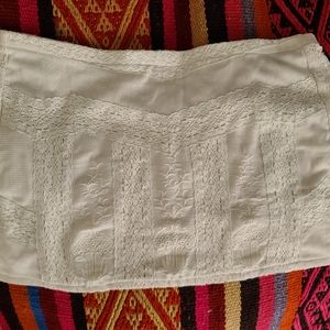 Free People Crochet Lace Chiffon Mini Skirt L